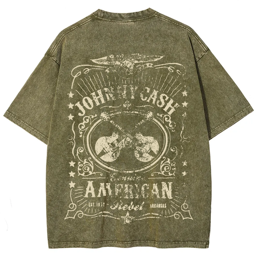 Unisex Vintage Washed Johnny Cash T-shirt