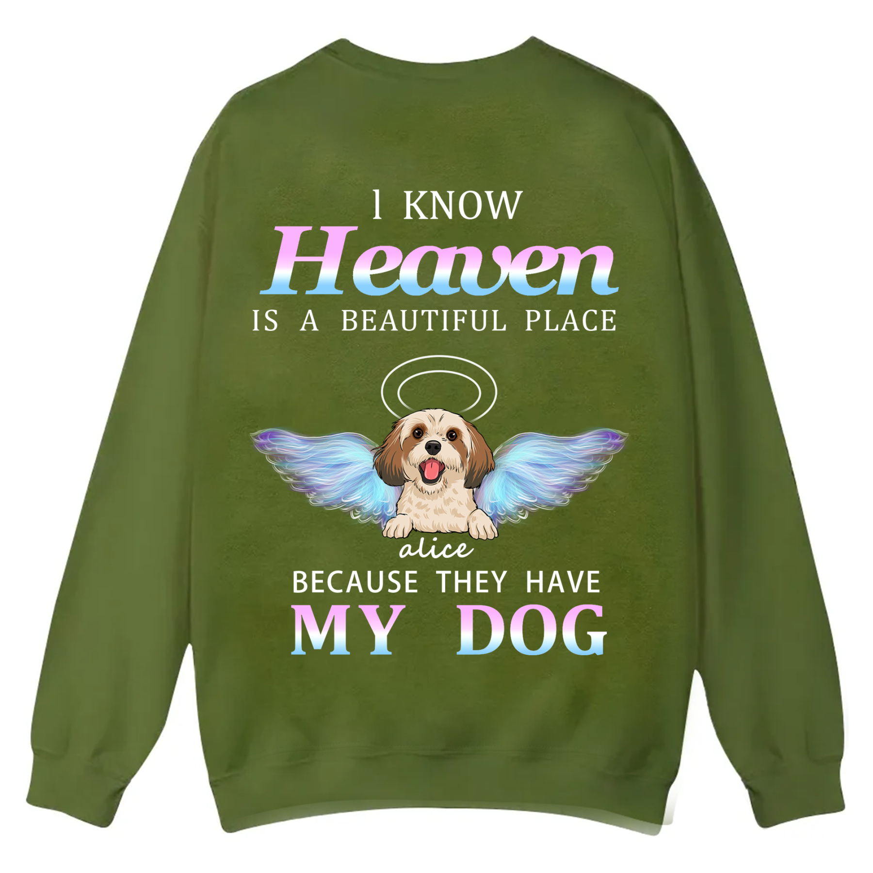 Heaven Is A Beautiful Place - Personalized Custom Unisex Casual Crewneck Sweatshirt