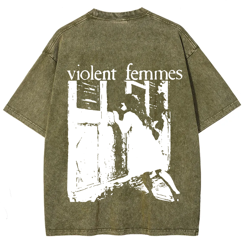 Unisex Casual Violent Femmes Punk Band Printed T-Shirt