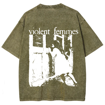 Unisex Casual Violent Femmes Punk Band Printed T-Shirt