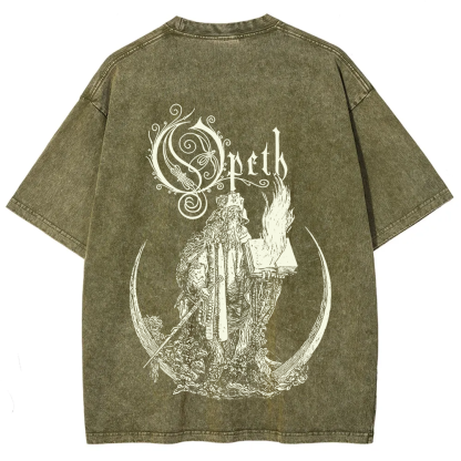 Unisex Vintage Washed Opeth Band T-Shirt