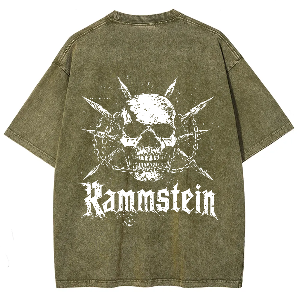 Rammstein Rock Band Vintage Washed T-Shirt