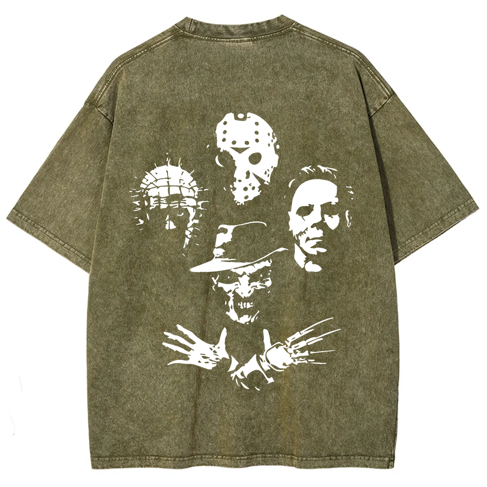 ?Horror Film t-Shirt Halloween Freddie Jason Hellraiser Grunge Rock Retro Black