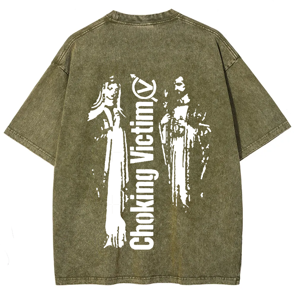 Unisex Vintage Washed Choking Victim Punk Band t-Shirt