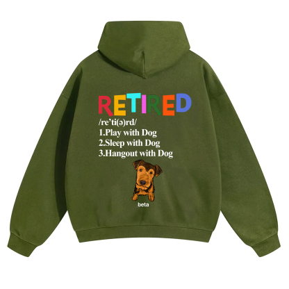 Retired,Play With Dog - Personalized Custom Unisex Hoodie