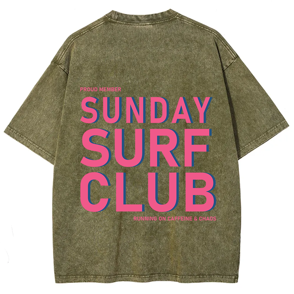 Sunday Surf Club Unisex Fit Washed T-Shirt