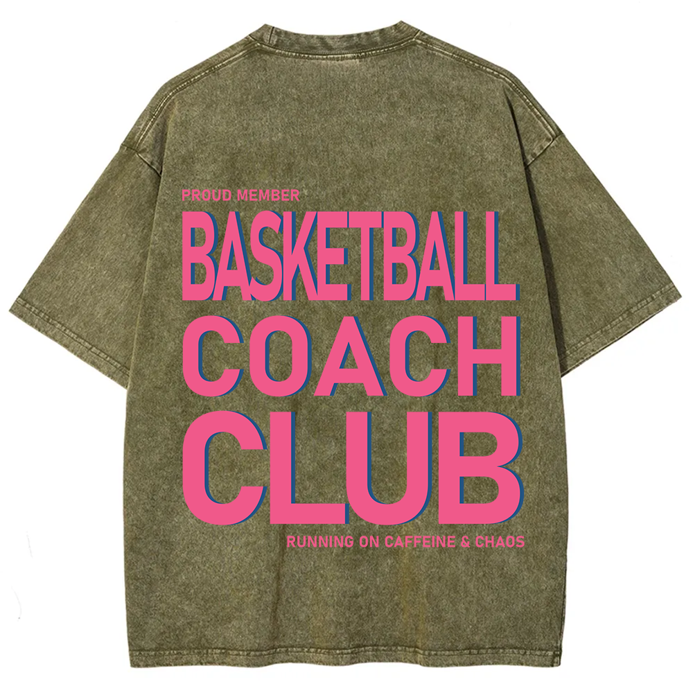 Basketball Coach Club Unisex Fit Washed T-Shirt