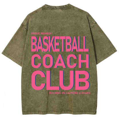 Basketball Coach Club Unisex Fit Washed T-Shirt