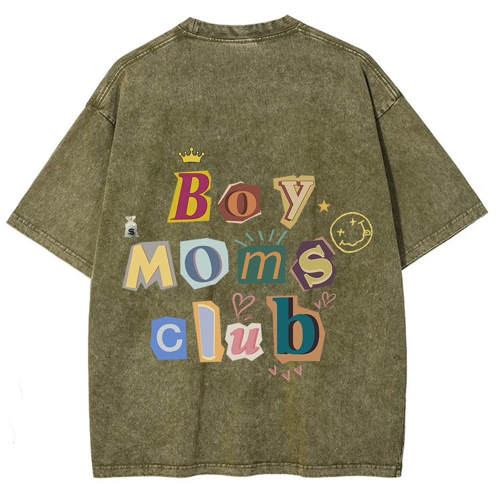 Boy Moms Club Unisex Fit Washed T-Shirt
