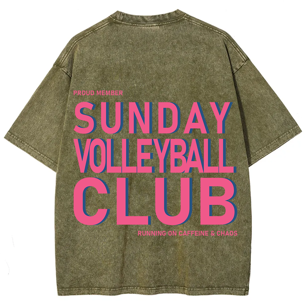 Sunday Volleyball Club Unisex Fit Washed T-Shirt