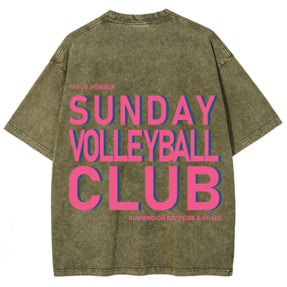 Sunday Volleyball Club Unisex Fit Washed T-Shirt