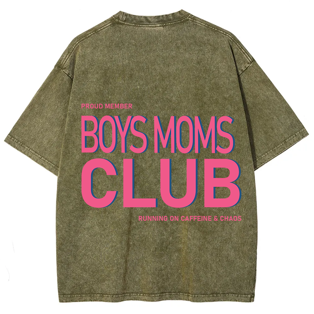 Boys Moms Club Unisex Fit Washed T-Shirt