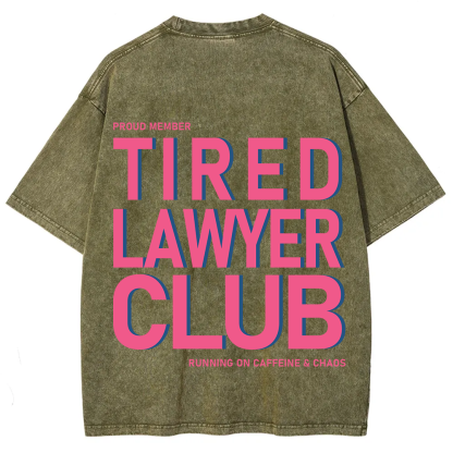 Tired Lawyer Club Unisex Fit Washed T-Shirt