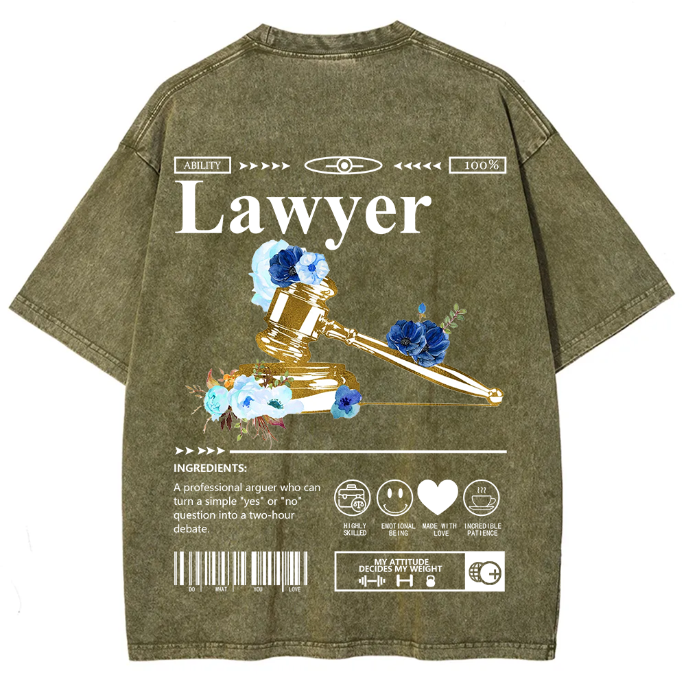 Lawyer Unisex Fit Washed T-Shirt?