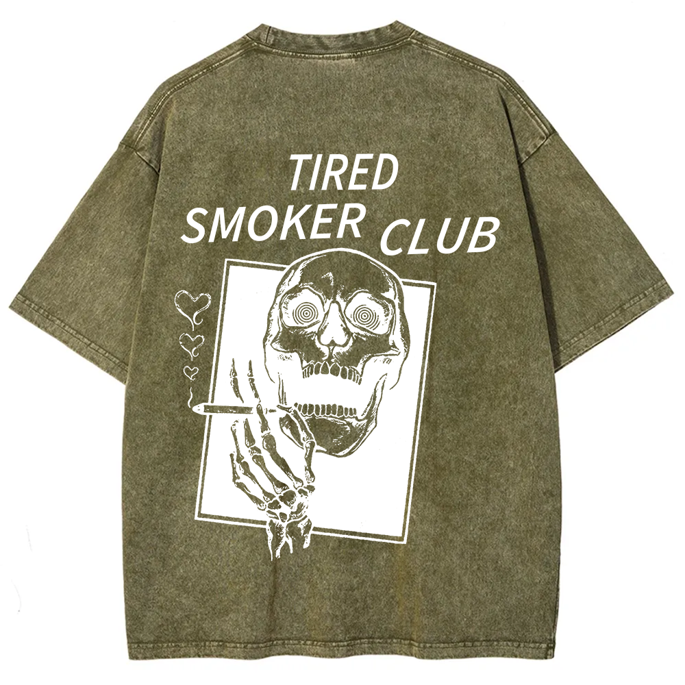 Tired Smoker Club Unisex Fit Washed T-Shirt