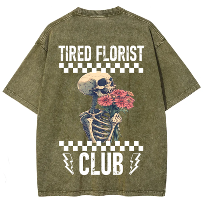 Tired Florist Club Unisex Fit Washed T-Shirt