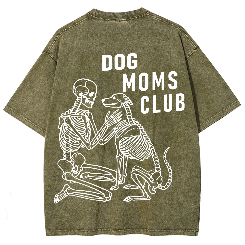 Dog Moms Club Unisex Fit Washed T-Shirt?