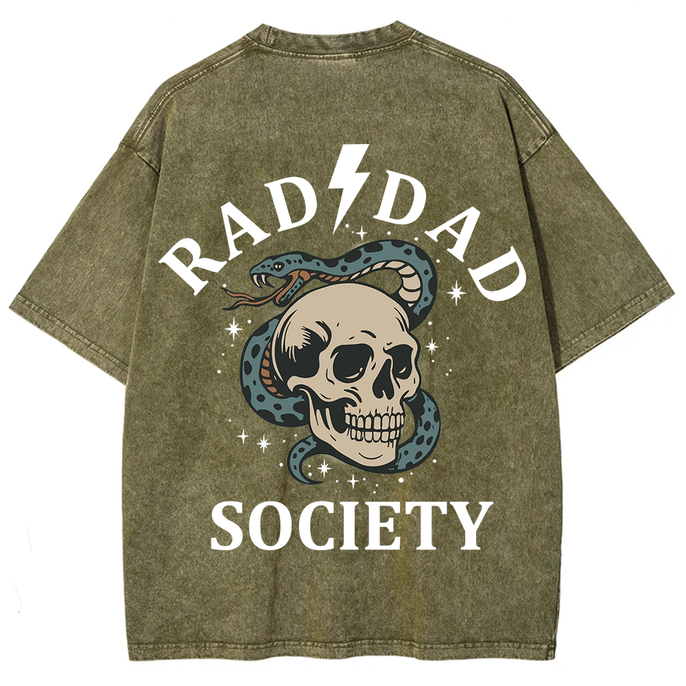 Rad Dad Society Unisex Fit Washed T-Shirt