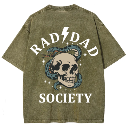 Rad Dad Society Unisex Fit Washed T-Shirt