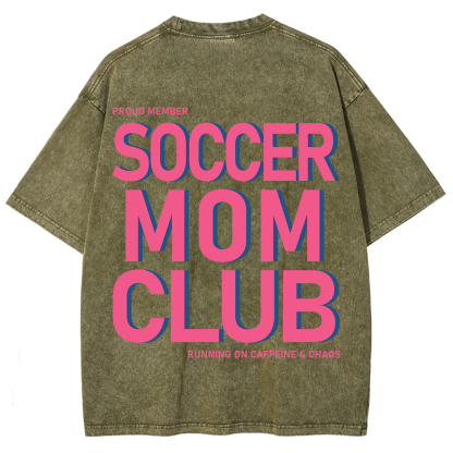Soccer Mom Club Unisex Fit Washed T-Shirt