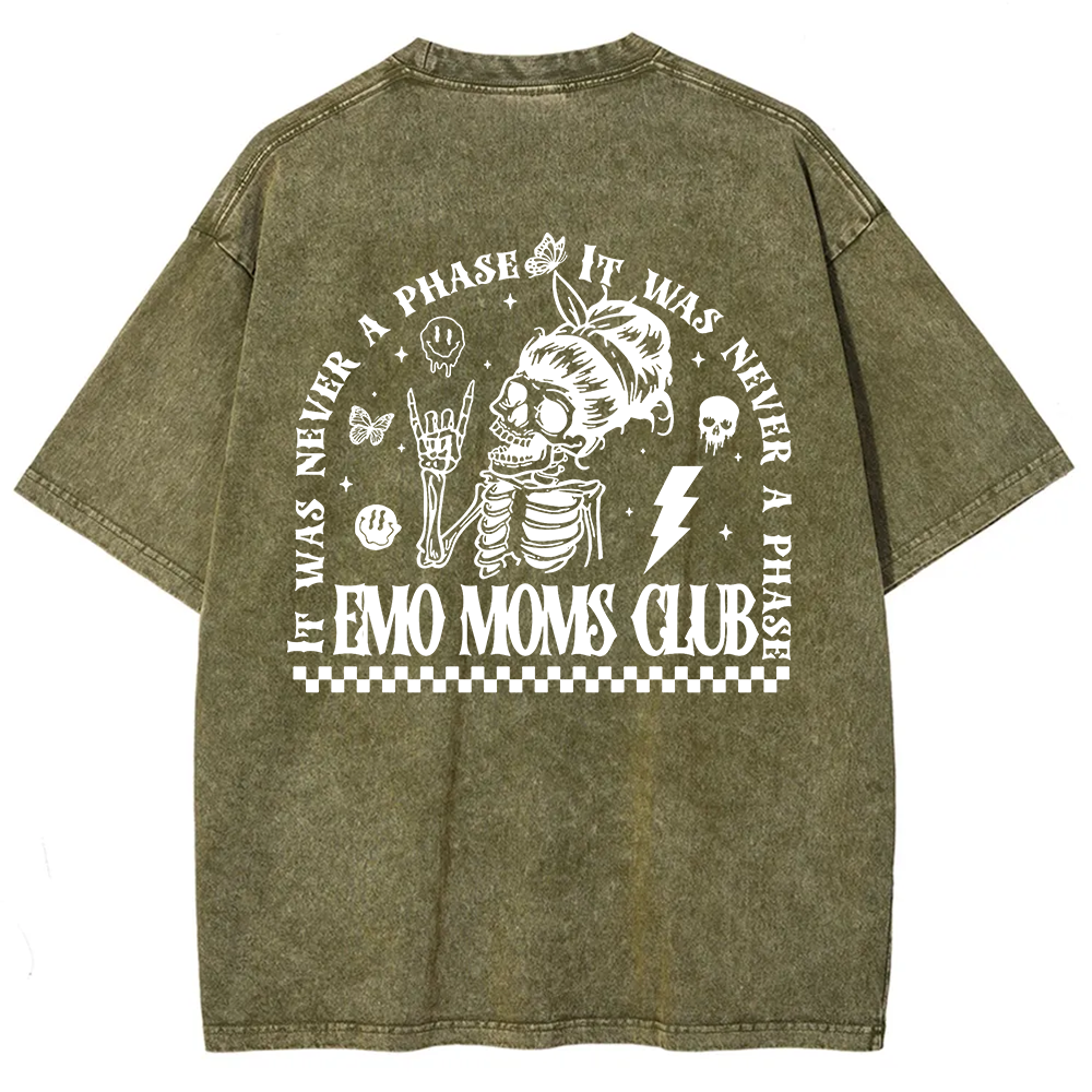 Emo Moms Club Unisex Fit Washed T-Shirt?
