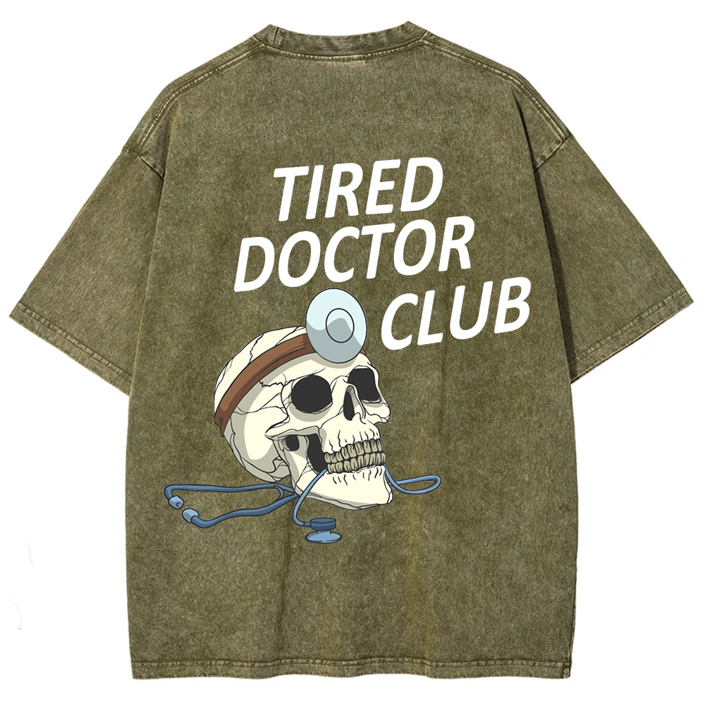 Tired Doctor Club Unisex Fit Washed T-Shirt