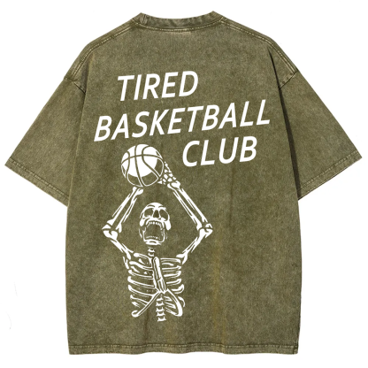 Tired Basketball Club Unisex Fit Washed T-Shirt