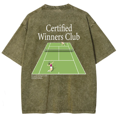 Certified Winners Club Unisex Fit Washed T-Shirt