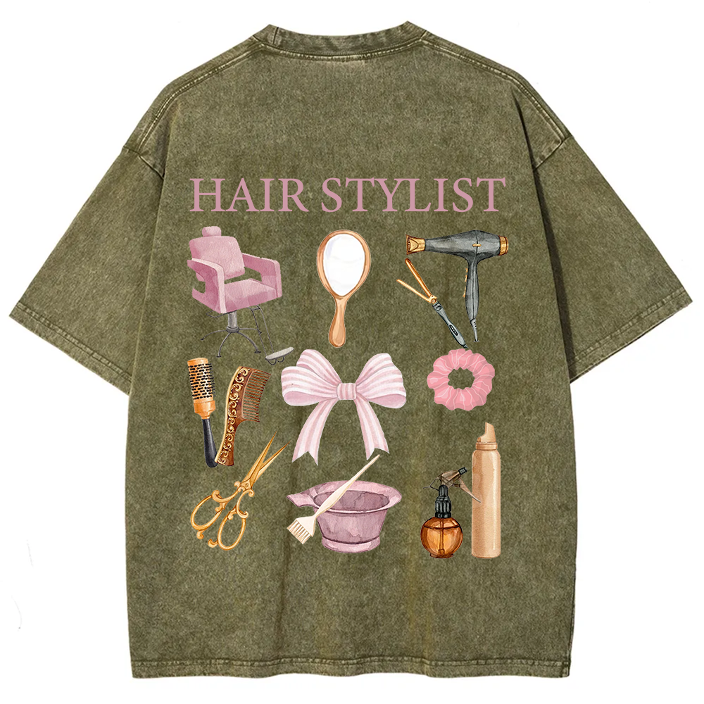 Hair Stylist Unisex Fit Washed T-Shirt