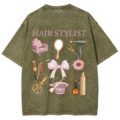 Hair Stylist Unisex Fit Washed T-Shirt