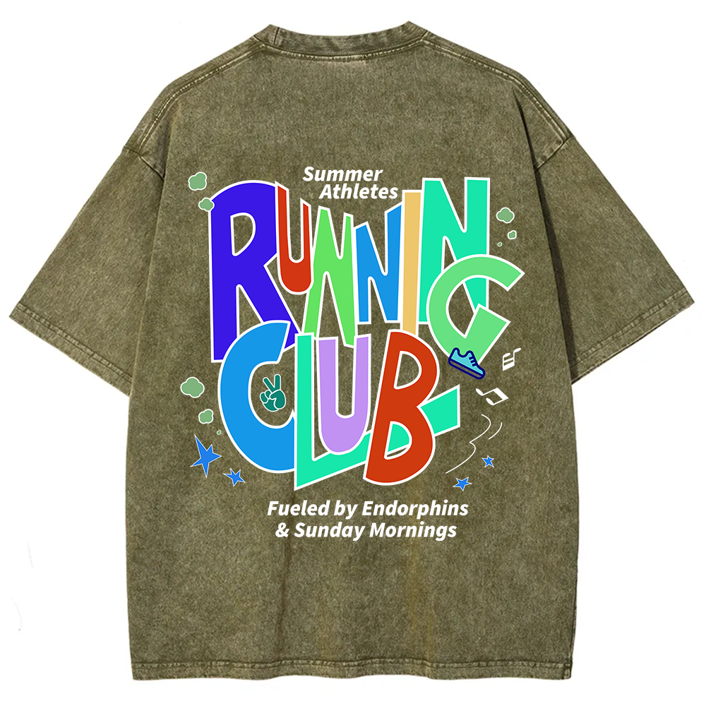 Running Club Unisex Washed T-Shirt