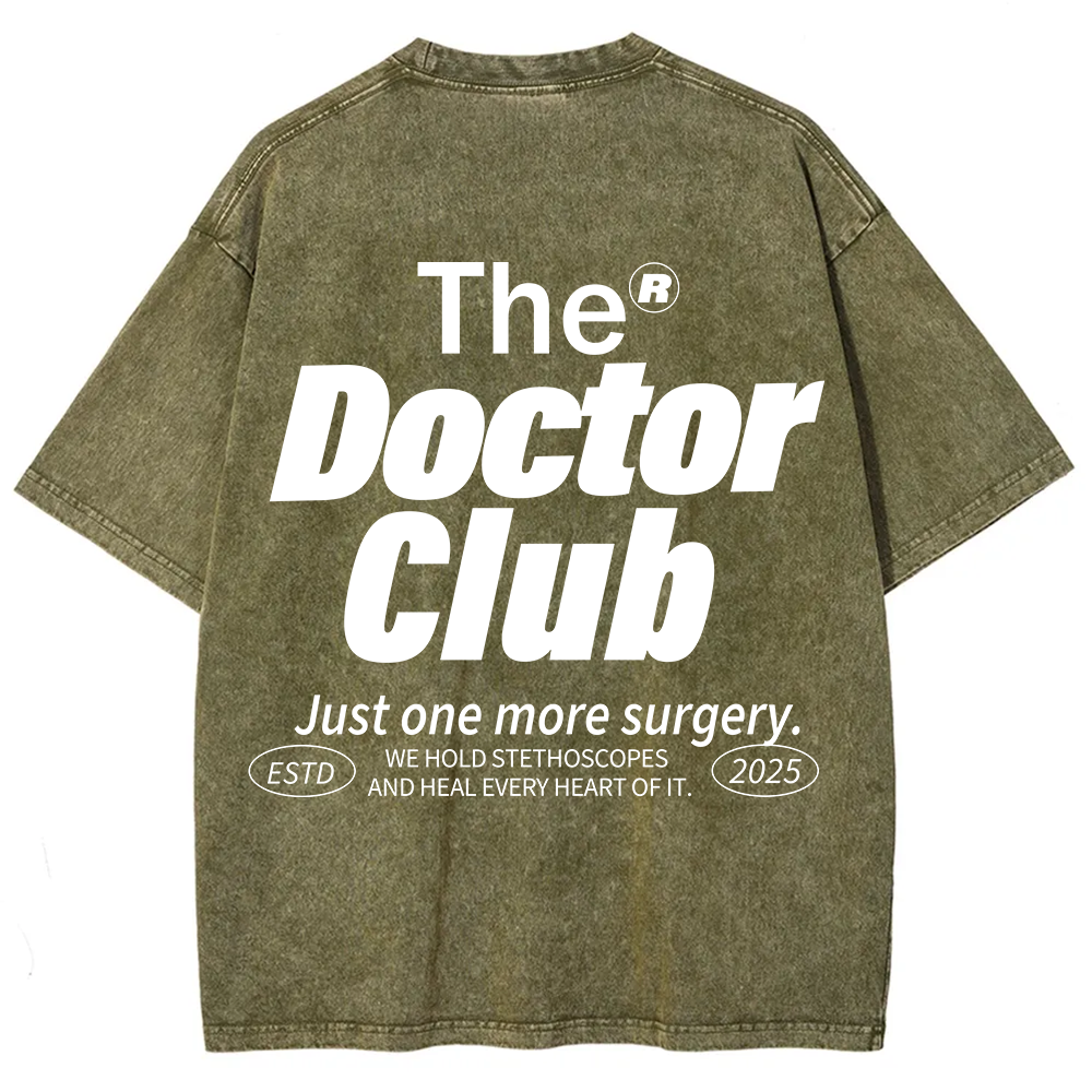 The Doctor Club Unisex Fit Washed T-Shirt
