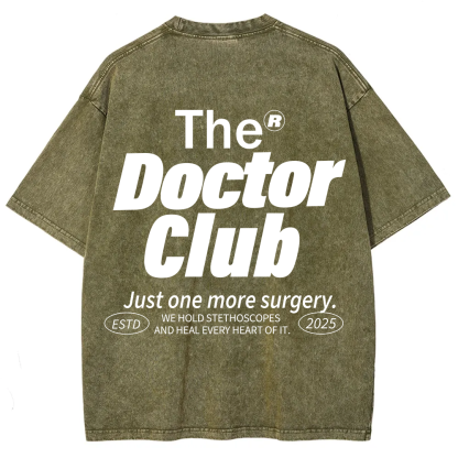 The Doctor Club Unisex Fit Washed T-Shirt
