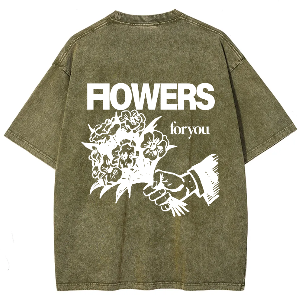 Flowers For You Unisex Fit Washed T-Shirt?