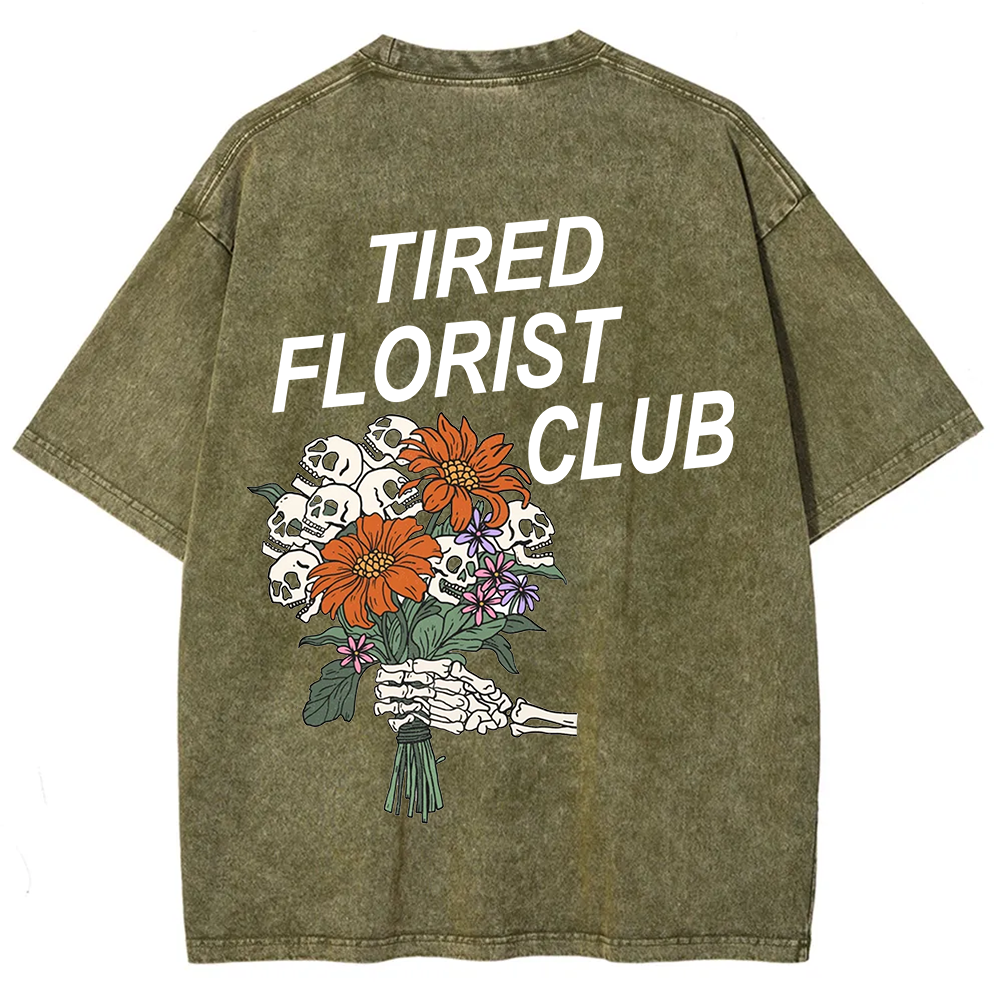 Tired Florist Club Unisex Fit Washed T-Shirt?