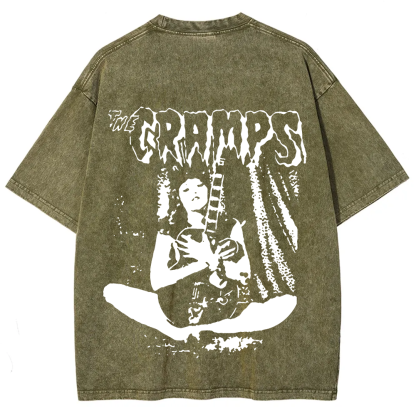 Unisex Vintage The Cramps Band Female guitarist t-Shirt