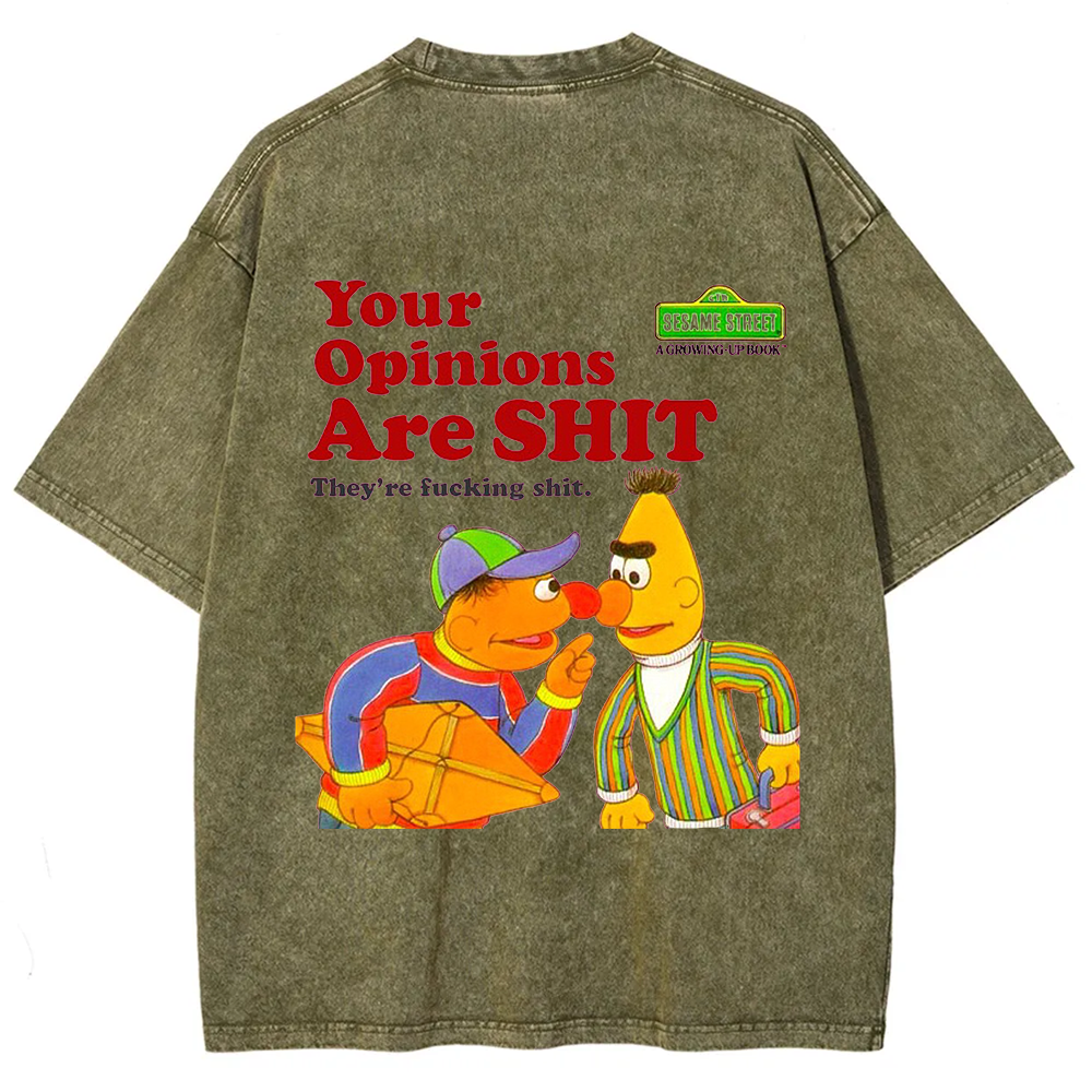 Sesame Street Your Opinions Are SHIT Casual Printed t-Shirt