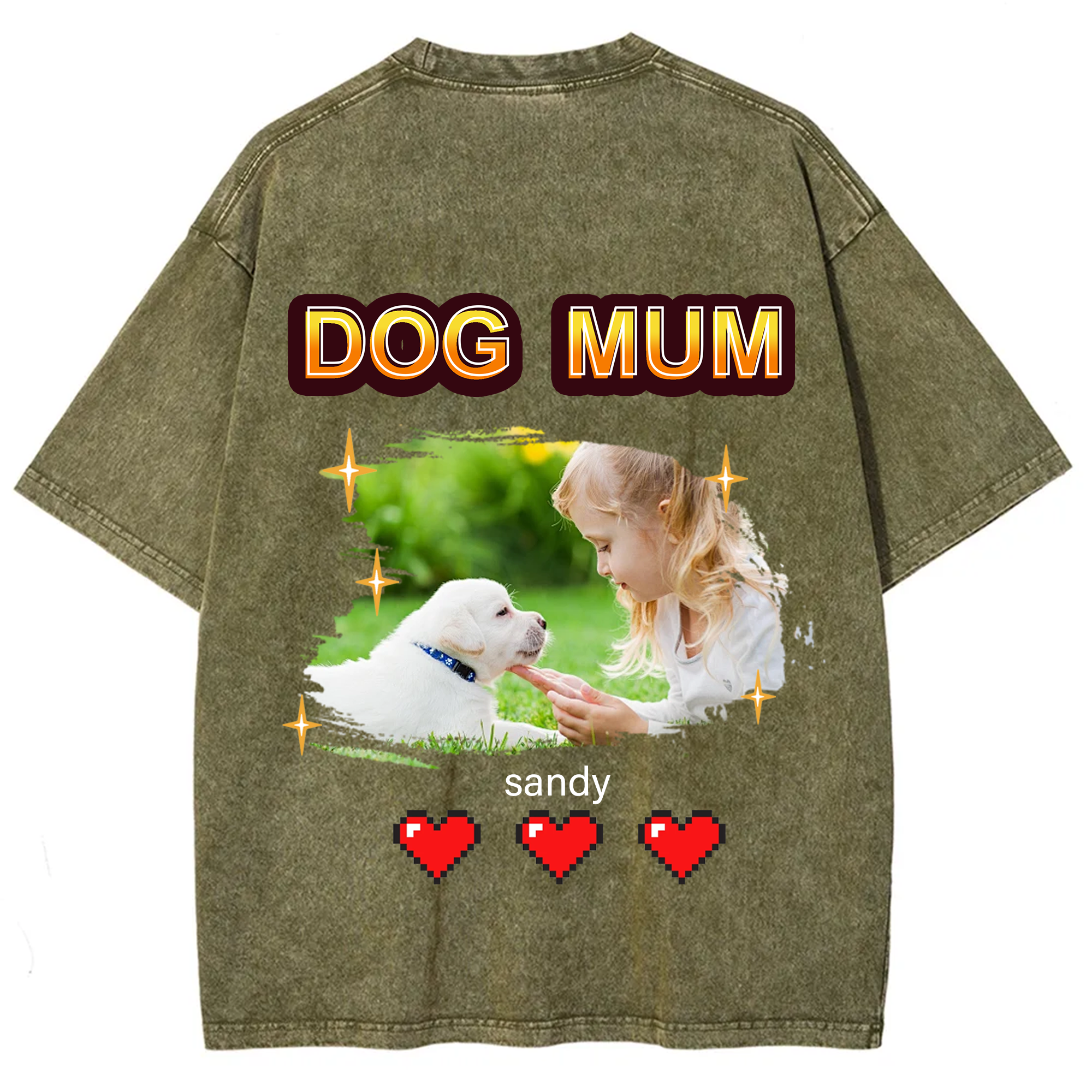 Dog Mom Pixel Photo - Personalized Custom Unisex T-shirt