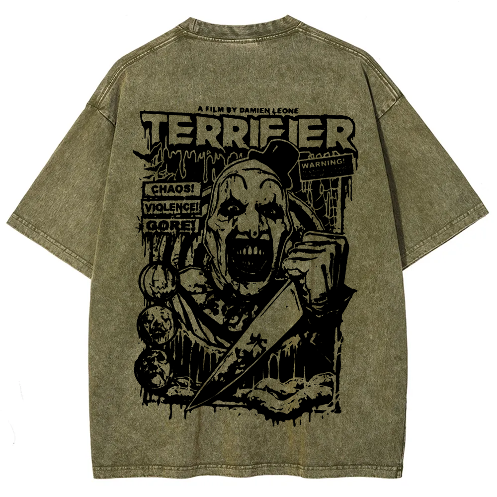 Unisex Vintage Terrifier Print Casual t-Shirt