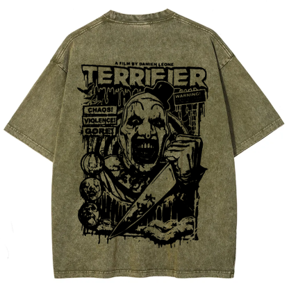Unisex Vintage Terrifier Print Casual t-Shirt