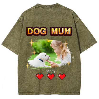 Dog Mom Pixel Photo - Personalized Custom Unisex T-shirt