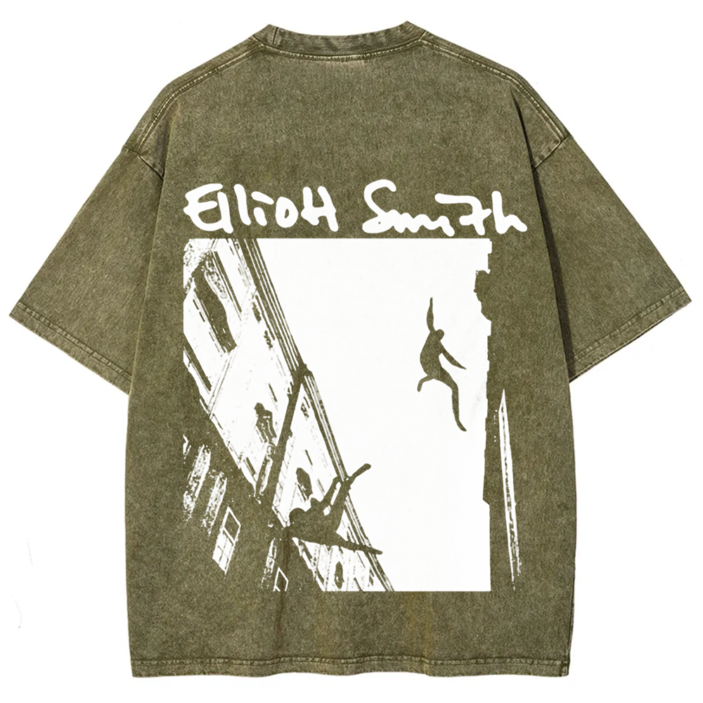Unisex Washed Elliot Smith Singer t-Shirt