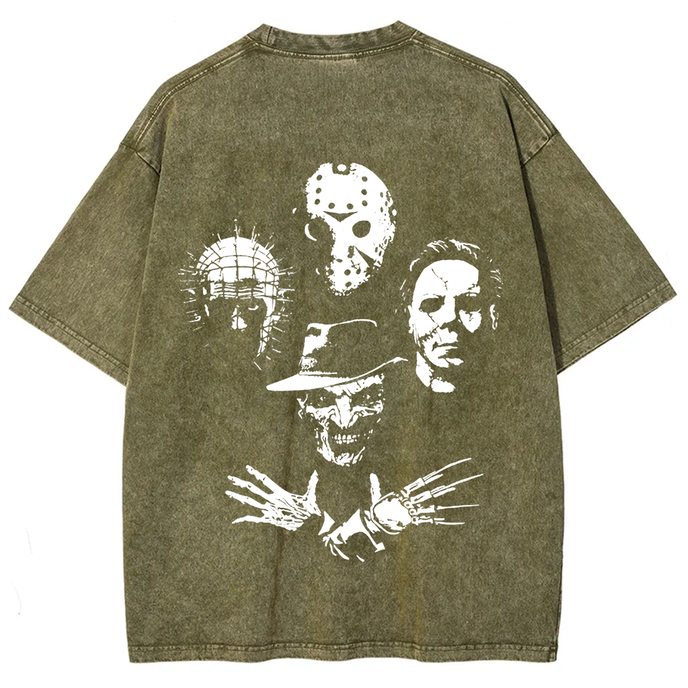 Horror Film t-Shirt Halloween Freddie Jason Hellraiser Grunge Rock Retro Black