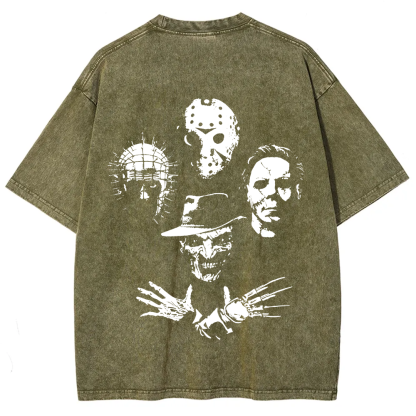 Horror Film t-Shirt Halloween Freddie Jason Hellraiser Grunge Rock Retro Black