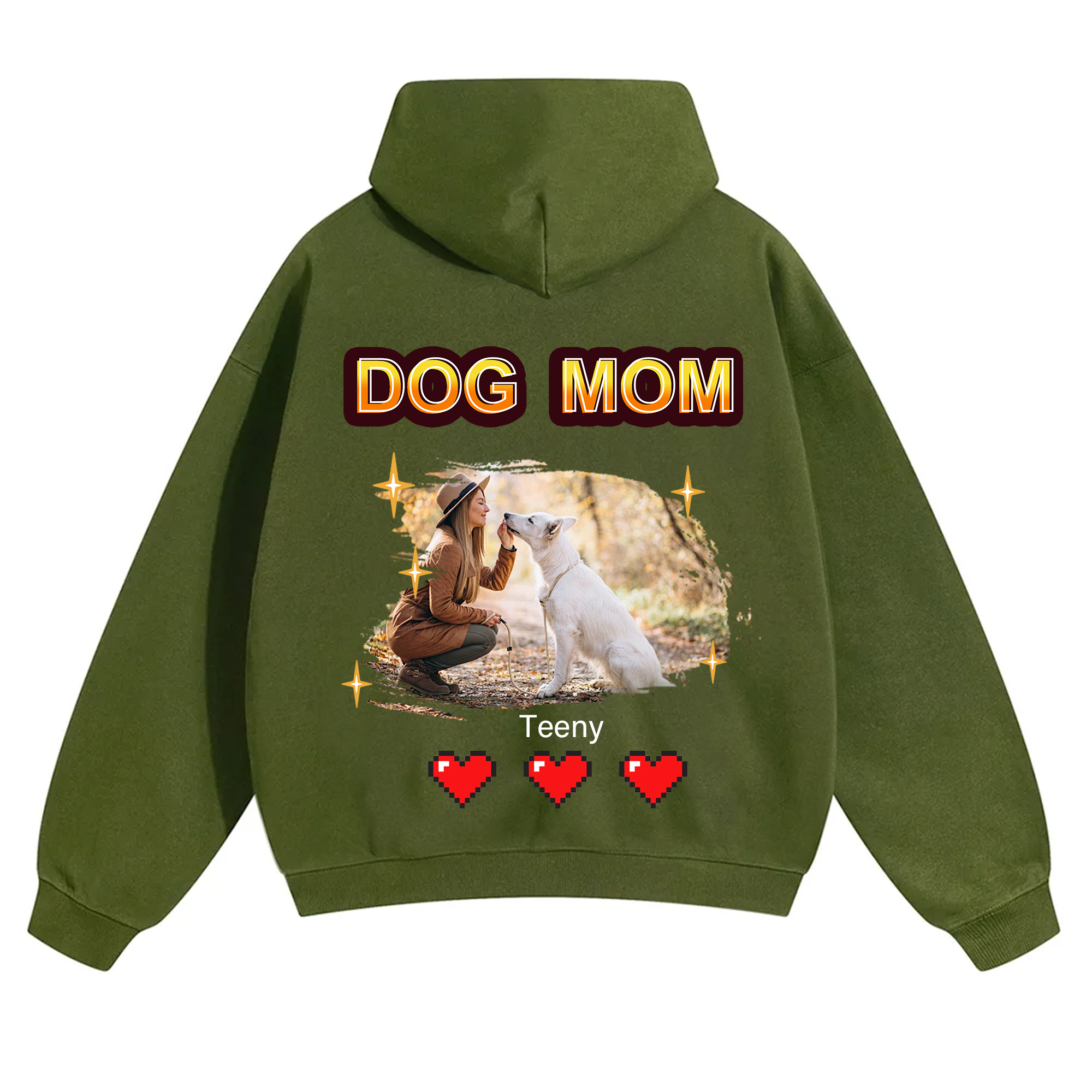 Dog Mom Pixel Photo - Personalized Custom Unisex Hoodie