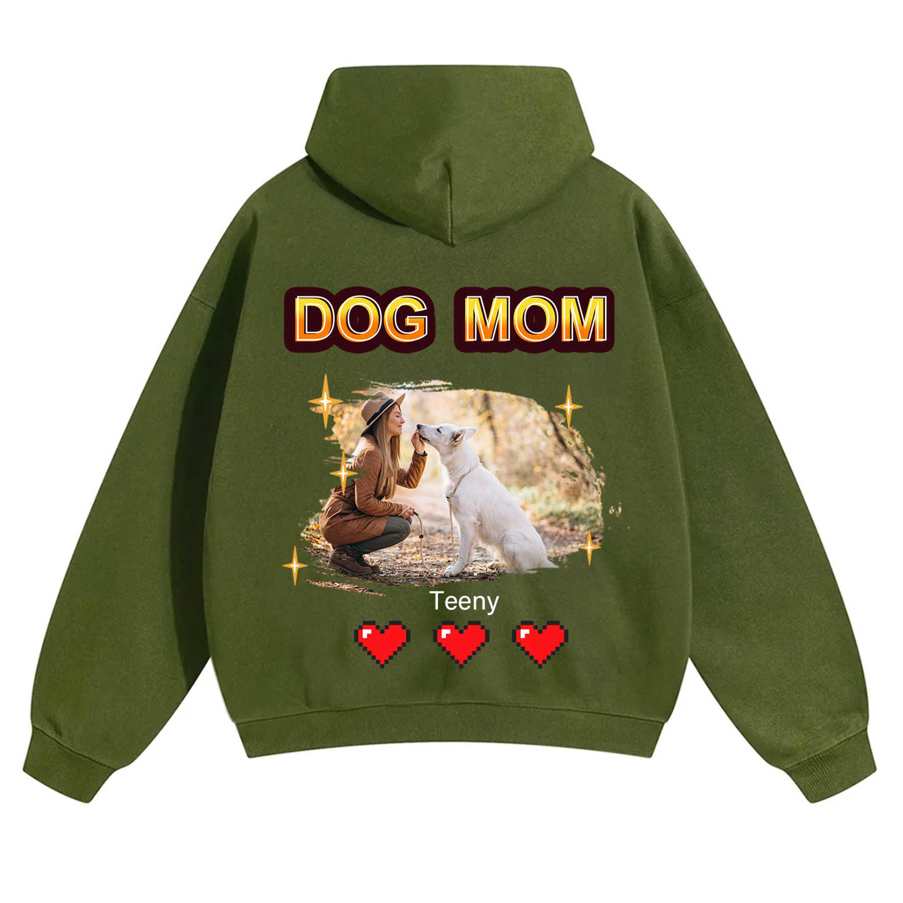 Dog Mom Pixel Photo - Personalized Custom Unisex Hoodie