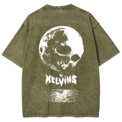 Unisex Washed The Melvins Concert Tour Moon t-Shirt