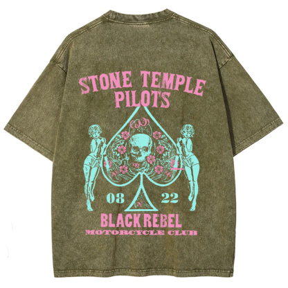 Unisex Washed Stone Temple Pilots Band t-Shirt