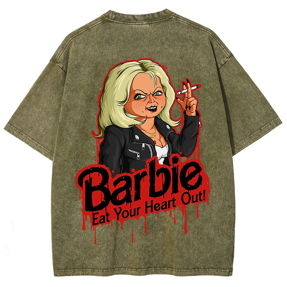 Unisex Casual chucky Barbie- Eat your heart out Printed t-Shirt