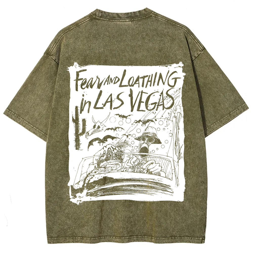 Unisex Washed Fear And Loathing In Las Vegas Band t-Shirt